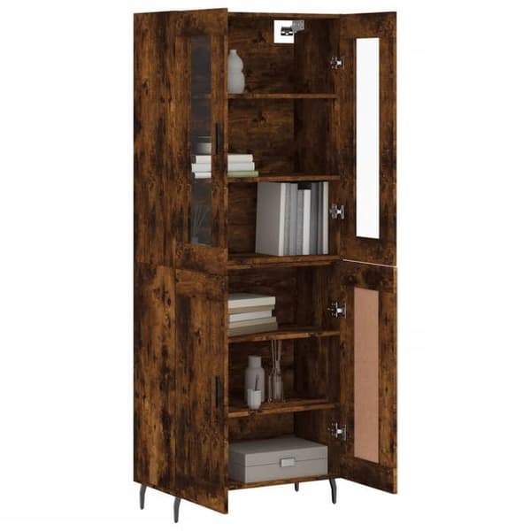 Maison Exclusive - Buffé hög Ek rökig 69,5x34x180 cm Ingenjörsträ