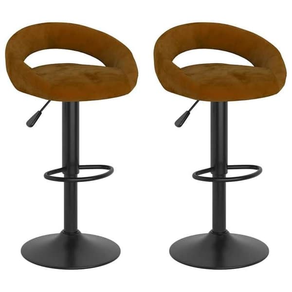 Maison Exclusive - Barstolar set om 2 brun sammet