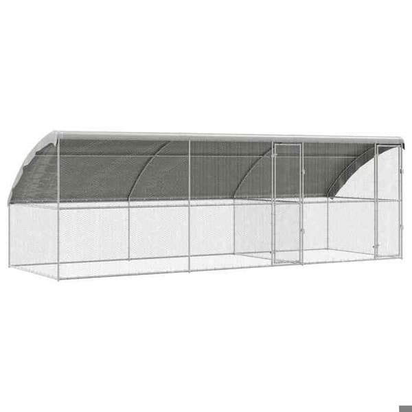 Maison Exclusive - Hønsebur med 2 døre 3 dele Sølv 600x200x200cm Silver