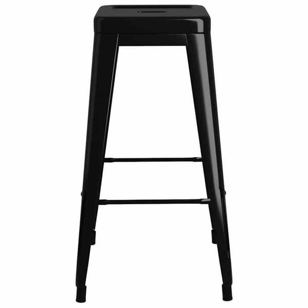 Maison Exclusive - Stapelbara barstolar set om 2 svart metall Svart