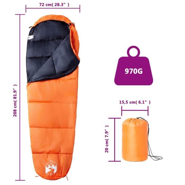 Mumiestil sovepose - EKSKLUSIV HUS - 3 sæsoner - 190T polyester & PP fyld - vandafvisende - letvægts