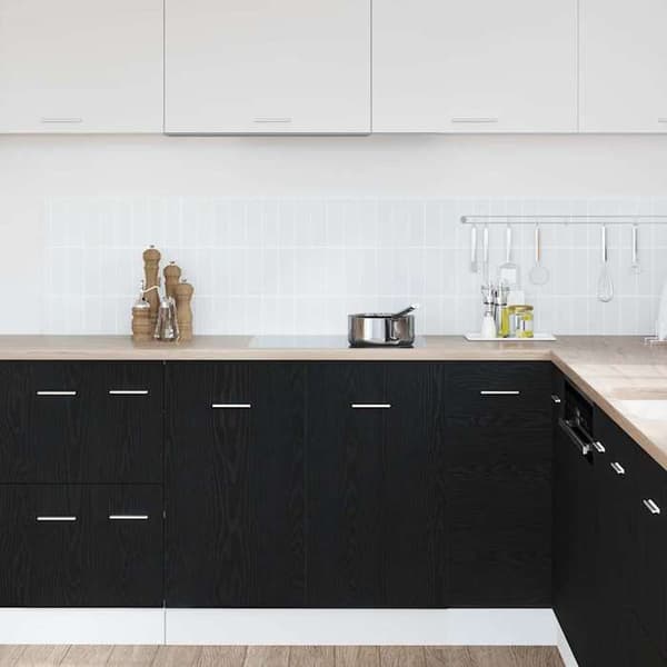Underskab til vask - EKSKLUSIV HUS - Sort eg - 80x46x81,5 cm - Ingeniørtræ - Stor kapacitet, vægmontering