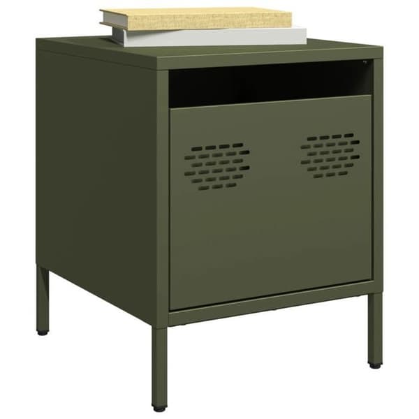 Maison Exclusive - Olivengrøn natbord 35x39x43,5 cm stål