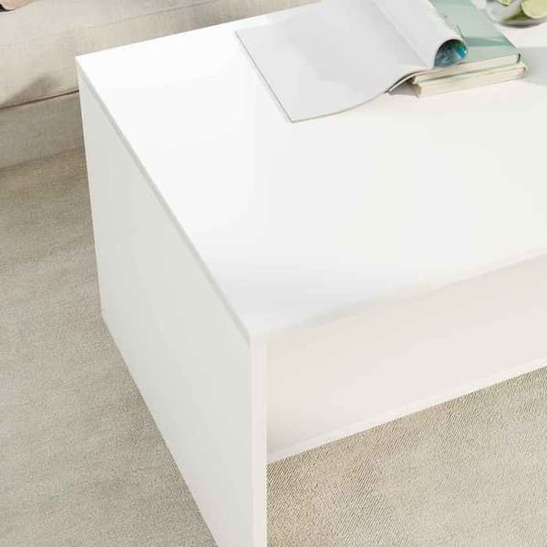 Maison Exclusive - Låg bord Vit 80 x 50 x 40 cm Ingenjörsträ Vit
