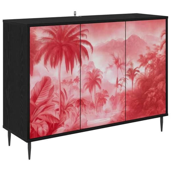 Buffet - EKSKLUSIVT HUS - AACHEN - Sort eg - 102 x 33 x 76 cm - Spånplader svart ek