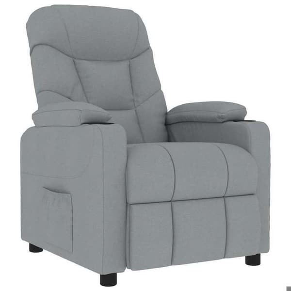 Maison Exclusive - Ljusgrå massagefåtölj i tyg