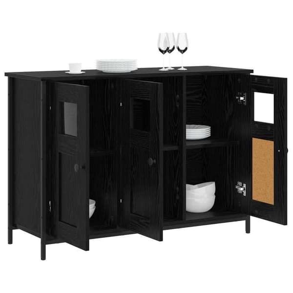 Maison Exclusive - Buffet Sort egetræ 100 x 35 x 70 cm Ingeniørtræ