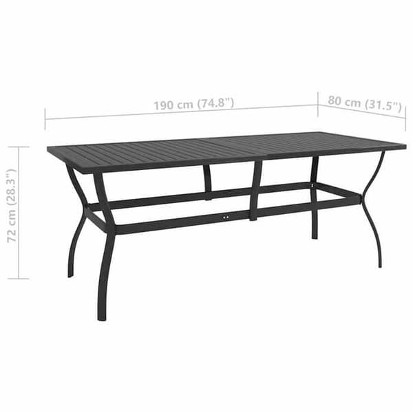 Maison Exclusive - Trädgårdsbord Anthracite 190x80x72 cm Stål antracit