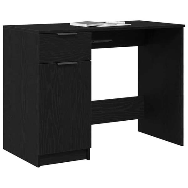 Maison Exclusive - Kontor Sort egetræ Ingeniørtræ 100 x 50 x 75 cm svart ek