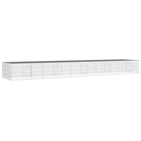 Maison Exclusive - Kaninbur 5 paneler 541x109x54 cm Galvaniserat stål Silver