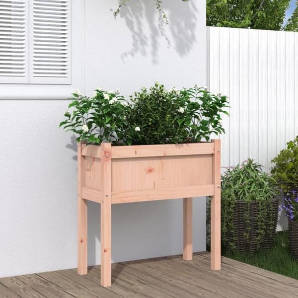 Jardinière - MAISON EXCLUSIVE - 70x31x70 cm - massiv Douglas træ - med ben - rektangulær