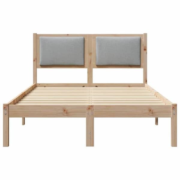 Maison Exclusive - Sängram Ljusgrå 120 x 190 cm Massivt trä