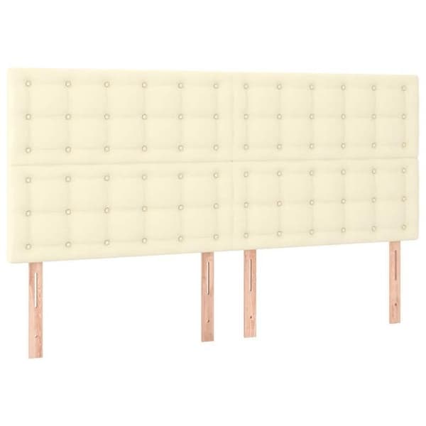 Maison Exclusive - LED Hovedgærde Creme 200x5x118/128 cm Simililæder