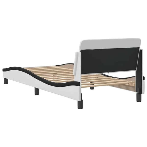 Maison Exclusive - Dover sengestel hvid og sort 90x200 cm kunstlæder Vit