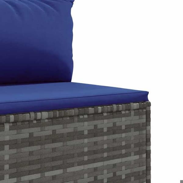 Maison Exclusive - Trädgårdsmöbler 6 delar med kuddar Grå Flätad resin
