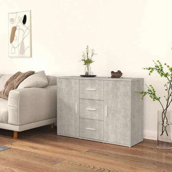 Maison Exclusive - Buffet Grå beton 91x29,5x65 cm Ingeniørtræ