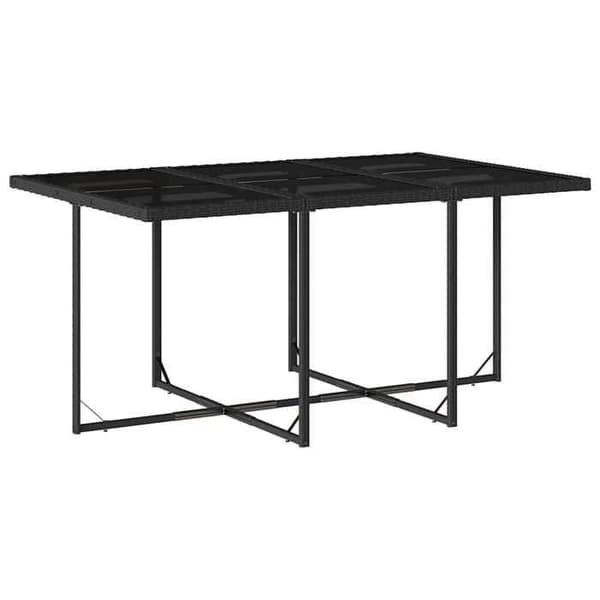 Maison Exclusive - Trädgårdsset 11 delar med svarta kuddar i flätad resin