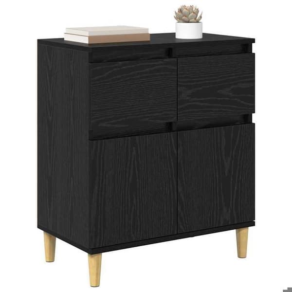 Maison Exclusive - Buffet Sort egetræ 60 x 35 x 70 cm Ingeniørtræ svart ek
