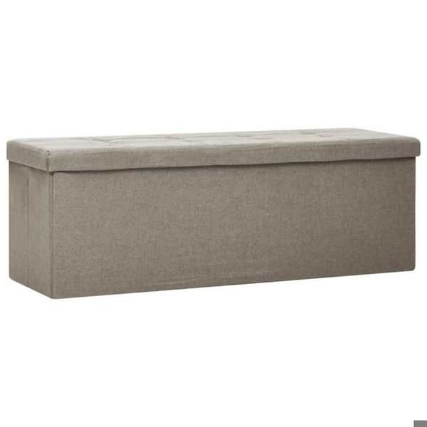 Maison Exclusive - Fällbar förvaringsbänk Taupe Syntetisk lin Mol