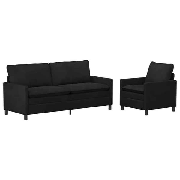 Maison Exclusive - 2 kpl sohvakokonaisuus musta sametti
