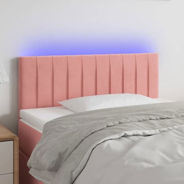 Maison Exclusive - LED-päätyruutu Vaaleanpunainen 80x5x78/88 cm Sametti Ros