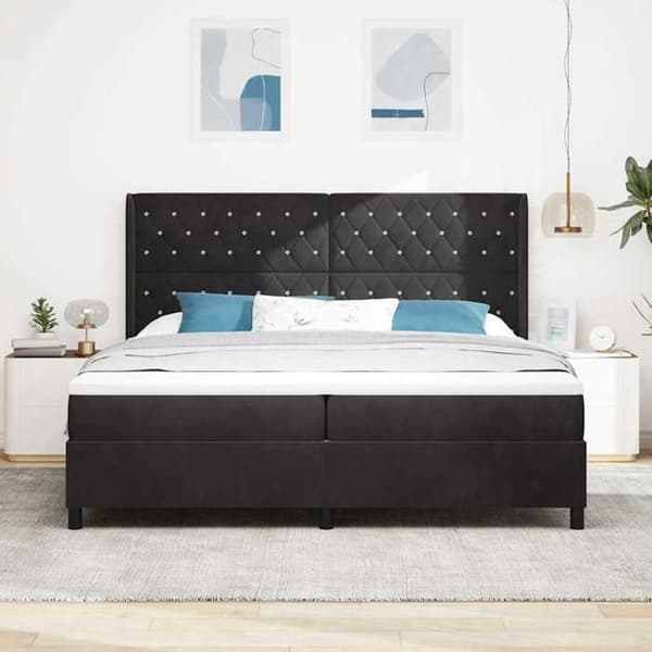 Maison Exclusive - Jousipatja LED-valolla Musta 200 x 200 cm Sametti Svart