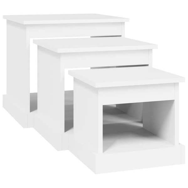 Maison Exclusive - 3 delar soffbord vit ingenjörsträ