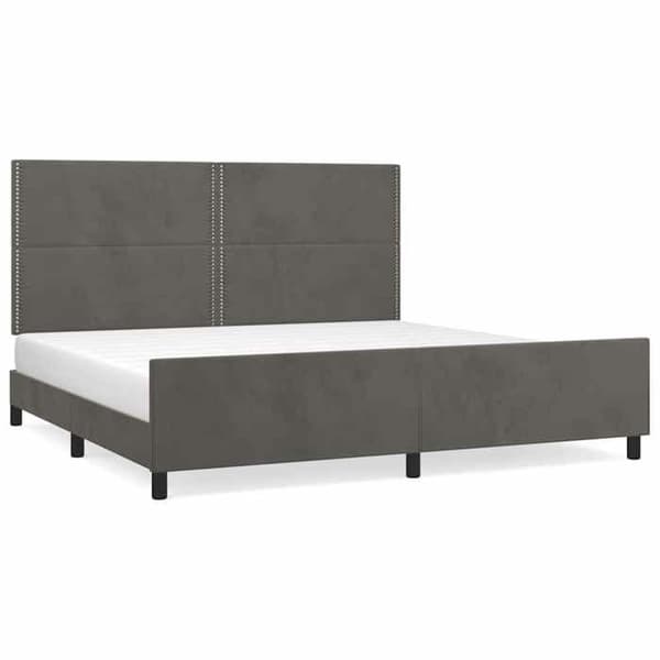 Maison Exclusive - Sängram utan madrass mörkgrå 200x200 cm sammet