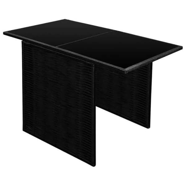 Maison Exclusive - Bistroset 3 delar med kuddar, flätad resin, svart