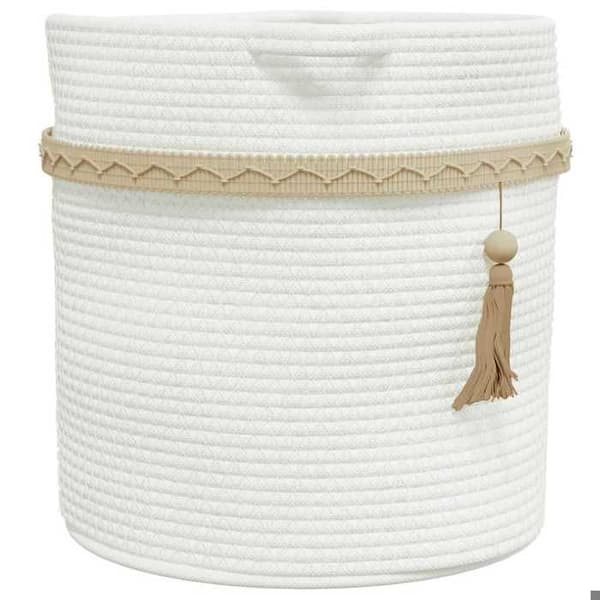 Maison Exclusive - Förvaringskorg vit Ø38x36 cm bomull Vit