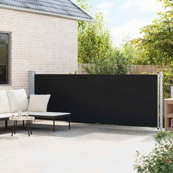Maison Exclusive - Retractable side awning for patio 140x600 cm sort