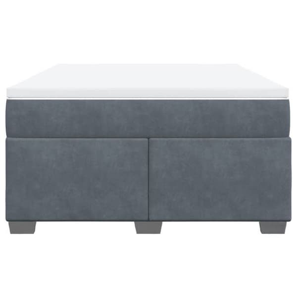 Maison Exclusive - Sängbotten med lameller och mörkgrå sängmatta 140x190cm Sammet