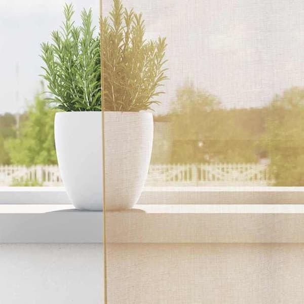 Maison Exclusive - Gardiner i voile med öglor 2 st sand sand