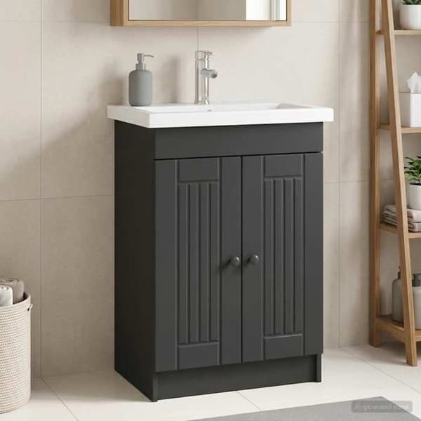 Maison Exclusive - Badeværelse underskab i sort 56 x 37,5 x 81 cm