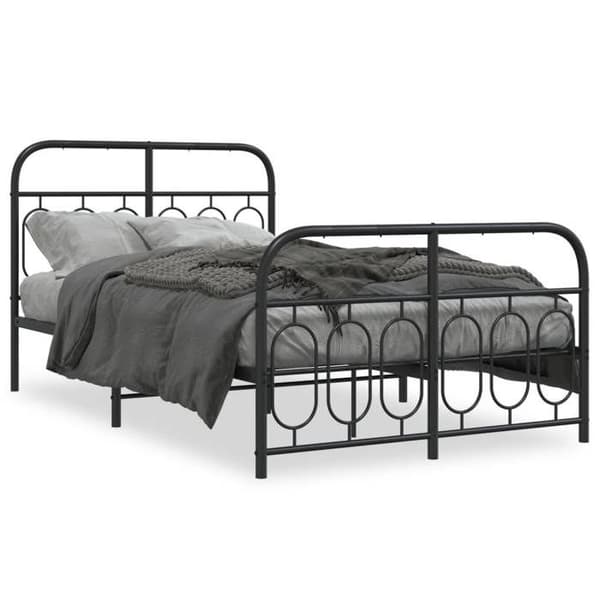 Sengestel - EKSKLUSIV HUS - 120 x 190 cm - Stål - Sort - Lamelseng med opbevaring under sengen Svart