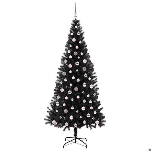 Juletræ - EKSKLUSIV HUS - 240 cm - Sort - PVC - LED USB Svart