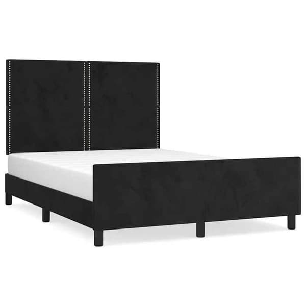 Maison Exclusive - Musta sänkykehys ilman patjaa 140x190 cm sametti