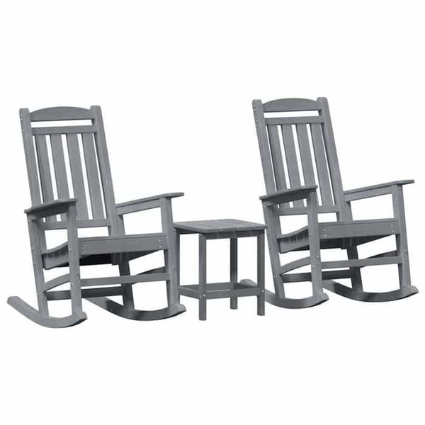 Maison Exclusive - 3 kpl vaaleanharmaa polyeteenistä valmistettu keinutuoli