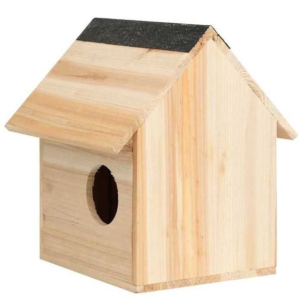 Squirrelhus - EXKLUSIVT HUS - 26x25x29 cm - Massivt granträ - 3 ingångar Ø7 cm - Förstärkt isolering