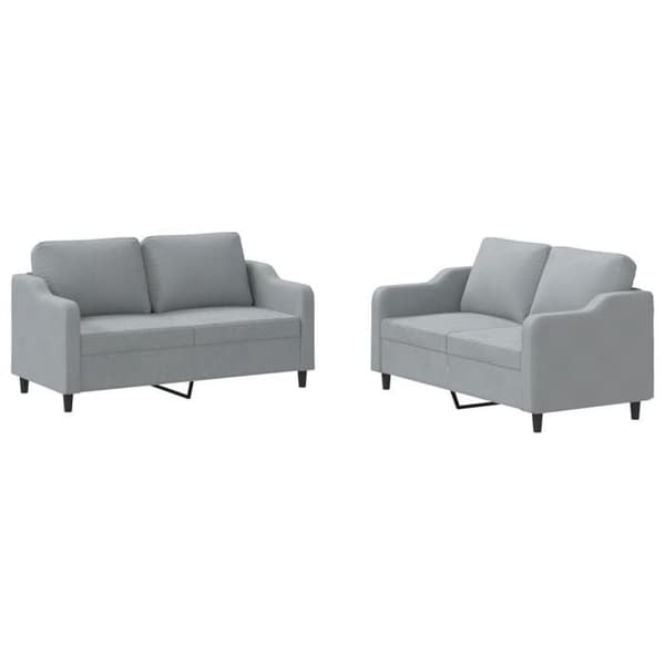 Maison Exclusive - Sæt af 2 sofaer med puder Lys grå Stof