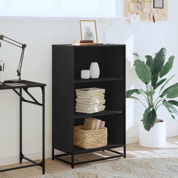 Maison Exclusive - Bibliotek sort 60x35x107,5 cm ingeniørtræ