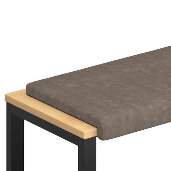 Maison Exclusive - Bænkpude i kunstlæder Grå Dybde 35 cm Grå