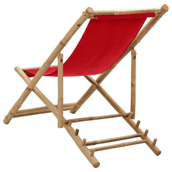 Maison Exclusive - Terrassstol i bambu och röd duk