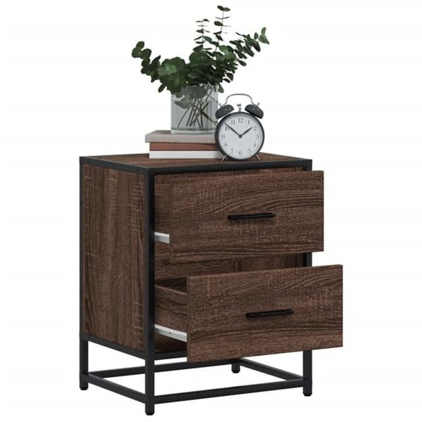 Maison Exclusive - Natborde 2 stk. egetræ brun 40x31x50 cm ingeniørtræ