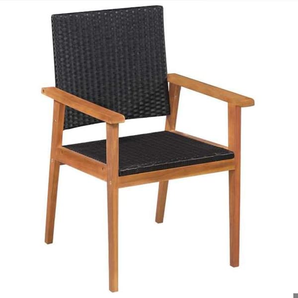 Maison Exclusive - Utomhusmatgrupp 5 delar Flätad resin Svart brun