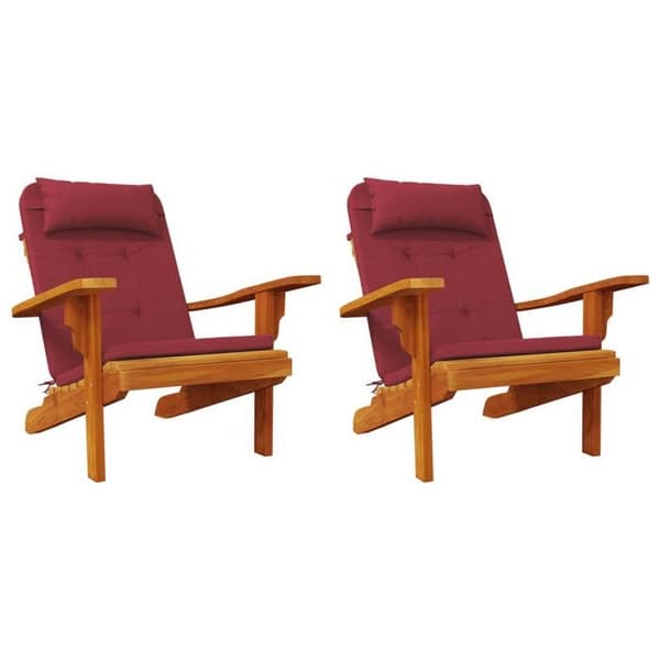 Maison Exclusive - Adirondack stolskuddar set om 2 vinröd