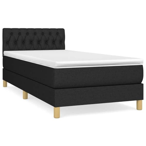 Maison Exclusive - Sengesofa med lamelbund og madras Sort 80x200 cm Stof