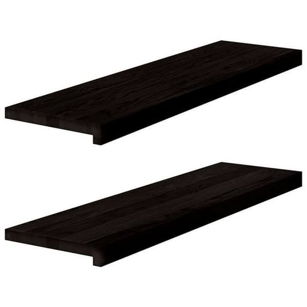 Maison Exclusive - Trappe 2 stk brun-sort 90x30x2 cm massiv eg brun-svart