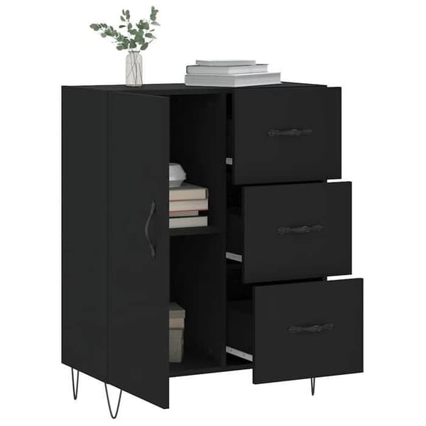 Maison Exclusive - Buffé svart 69,5x34x90 cm ingenjörsträ