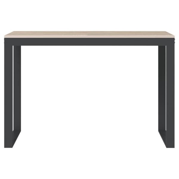 Maison Exclusive - Sort og egetræ computerbord 110x60x73 cm agglomereret